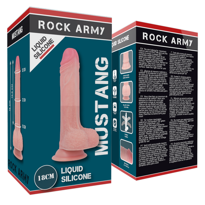 ROCKARMY - LIQUID SILICONE DILDO PREMIUM MUSTANG 18 CM -O- 4.14 CM