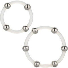 CALEXOTICS - 2 PCS SILICONE RING KIT WITH STEEL BEADS