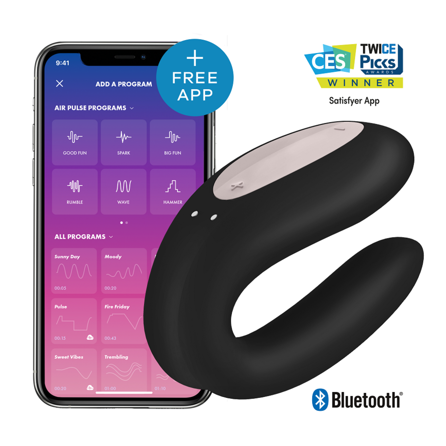 SATISFYER - DOUBLE JOY WITH APP BLACK GOLD