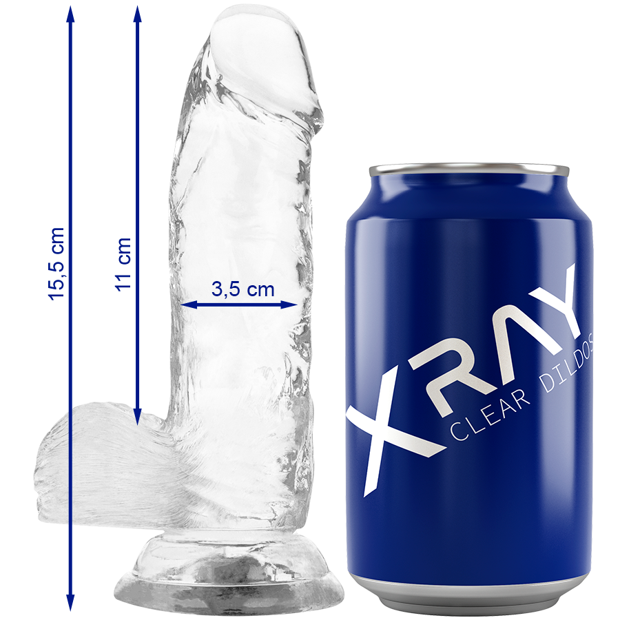 X RAY - CLEAR DILDO REALISTA TRANSPARENTE 15.5 CM -O- 3.5 CM