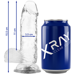 X RAY - CLEAR TRANSPARENT REALISTIC DILDO 15.5 CM -O- 3.5 CM