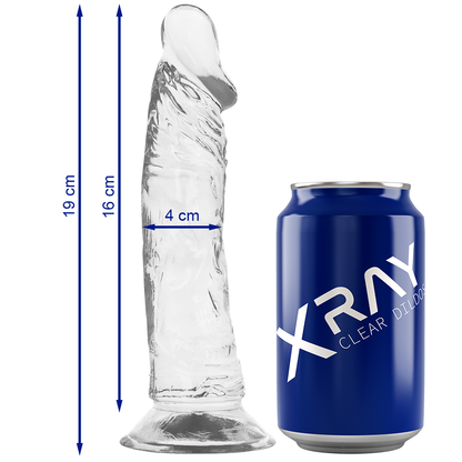 X RAY - CLEAR TRANSPARENT DILDO 19 CM -OR- 4 CM