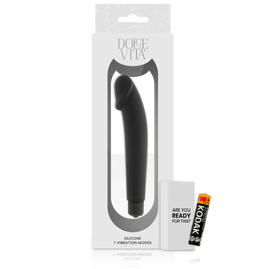 DOLCE VITA - REALISTIC BLACK SILICONE VIBRATOR