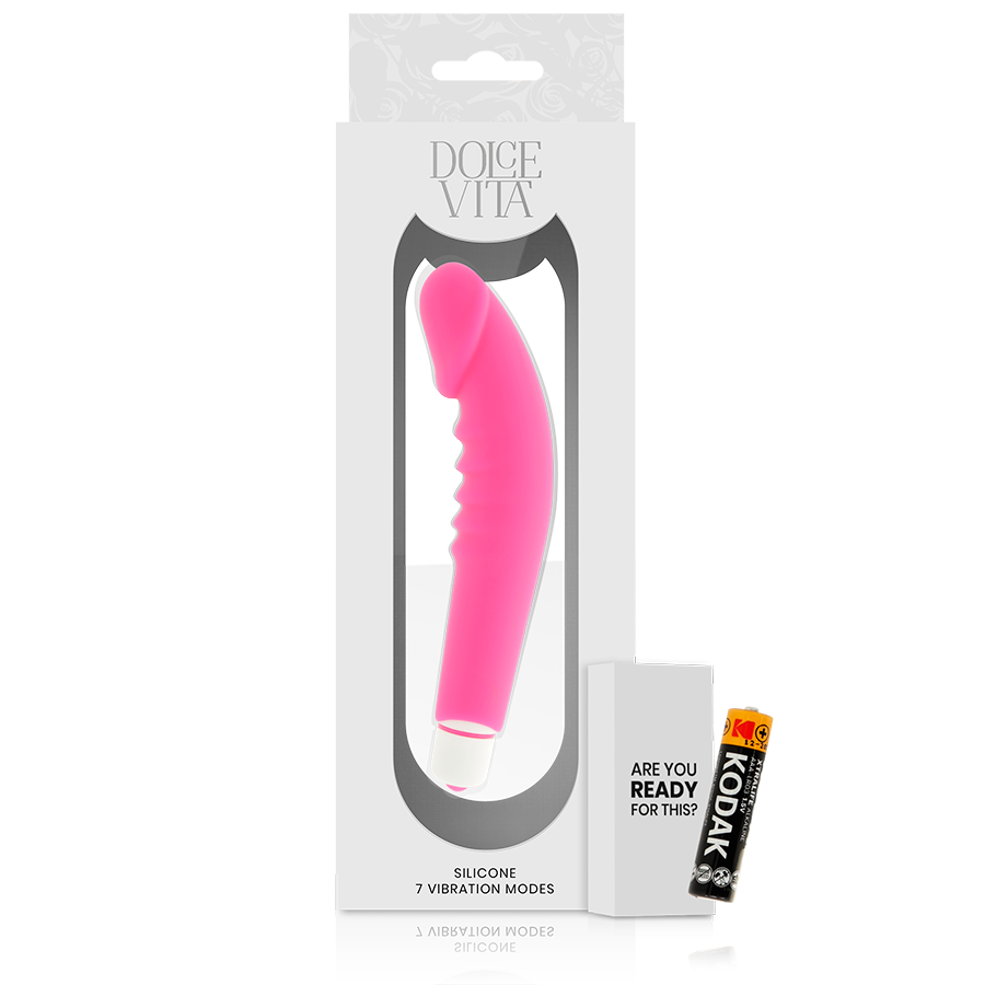 DOLCE VITA - REALISTIC PLEASURE VIBRADOR SILICONA ROSA