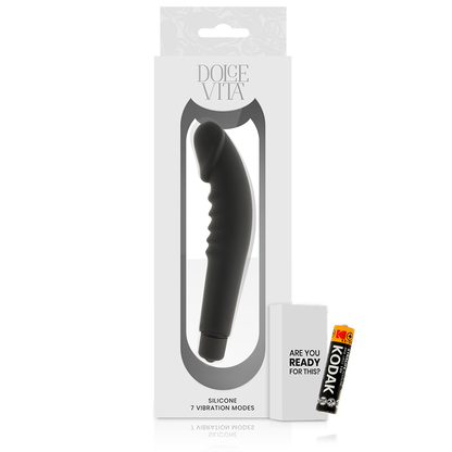 DOLCE VITA - REALISTIC PLEASURE BLACK SILICONE VIBRATOR