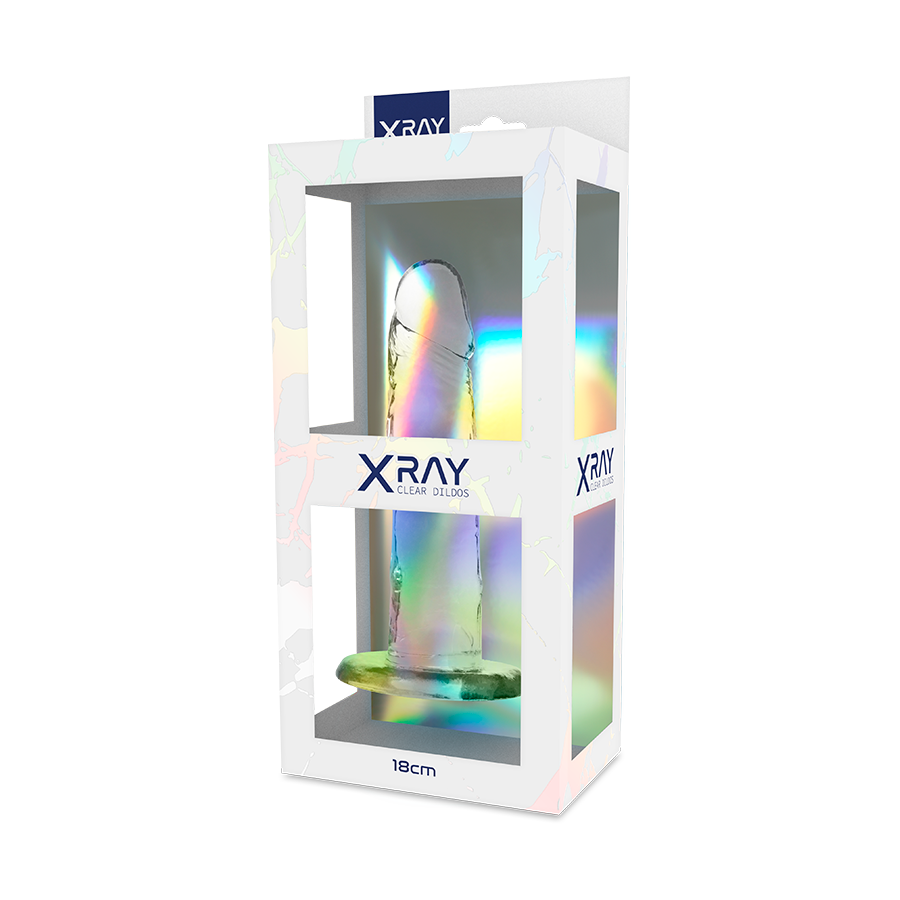 X RAY - CLEAR TRANSPARENT DILDO 18 CM -OR- 4 CM