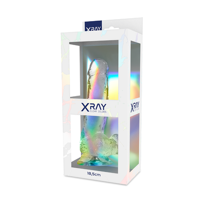 X RAY - CLEAR TRANSPARENT REALISTIC DILDO 18.5 CM -O- 3.8 CM