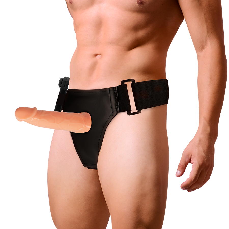 HARNESS ATTRACTION - WILLIAN HOLLOW HARNESS WITH VIBRATOR 17 CM -OR- 4.5 CM