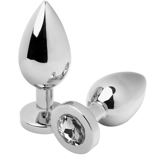 METAL HARD - ANAL PLUG DIAMOND TRANSPARENT MEDIUM 7.62CM