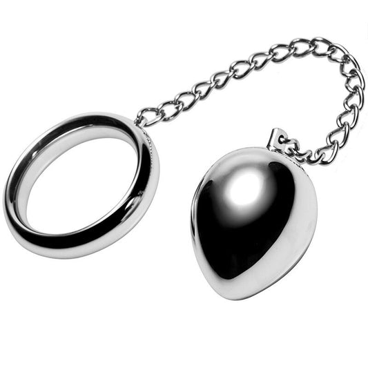 METAL HARD - COCK RING 40MM + CHAIN ​​WITH METAL BALL