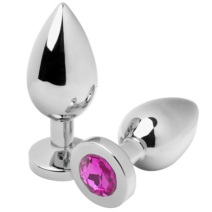 METAL HARD - ANAL PLUG DIAMOND PINK MEDIUM 7.62CM