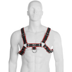 LEATHER BODY - CHAIN ​​HARNESS III BLACK / RED 