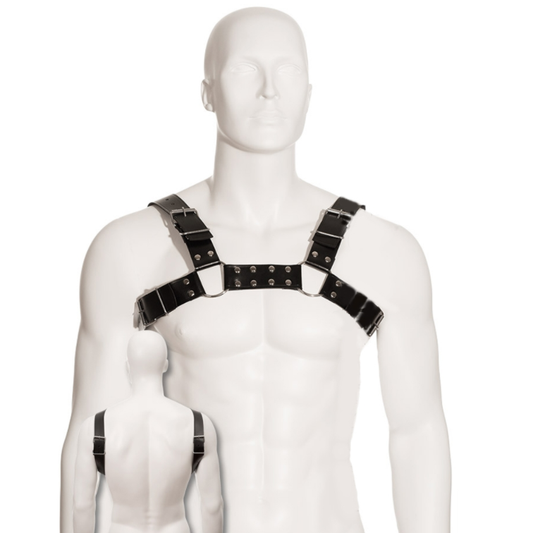 LEATHER BODY - BLACK BULL DOG ​​HARNESS