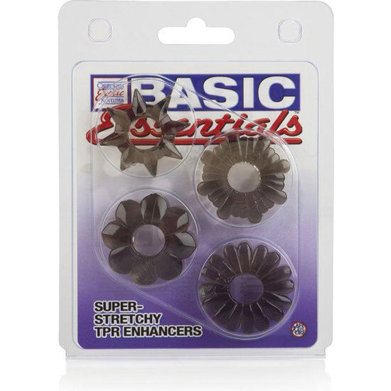 CALEXOTICS - BASIC SET 4 TPR PENIS RINGS