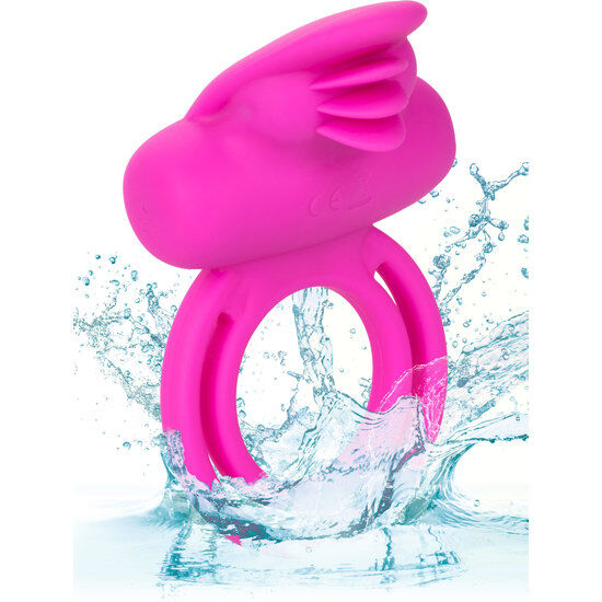 CALEXOTICS - DUAL CLIT FLICKER ENHANCER DOUBLE VIBRATING RING IN PINK SILICONE