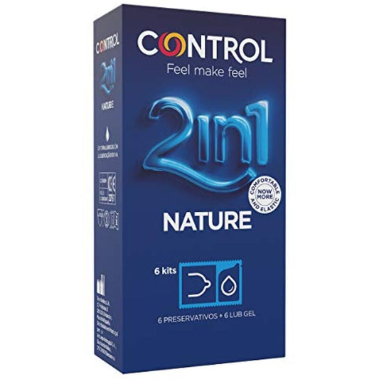 CONTROL - DUO NATURA 2-1 CONDOM + GEL 6 UNITS