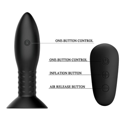 MR PLAY - PLUG WITH ROTATING BALLS BLACK REMOTE CONTROL