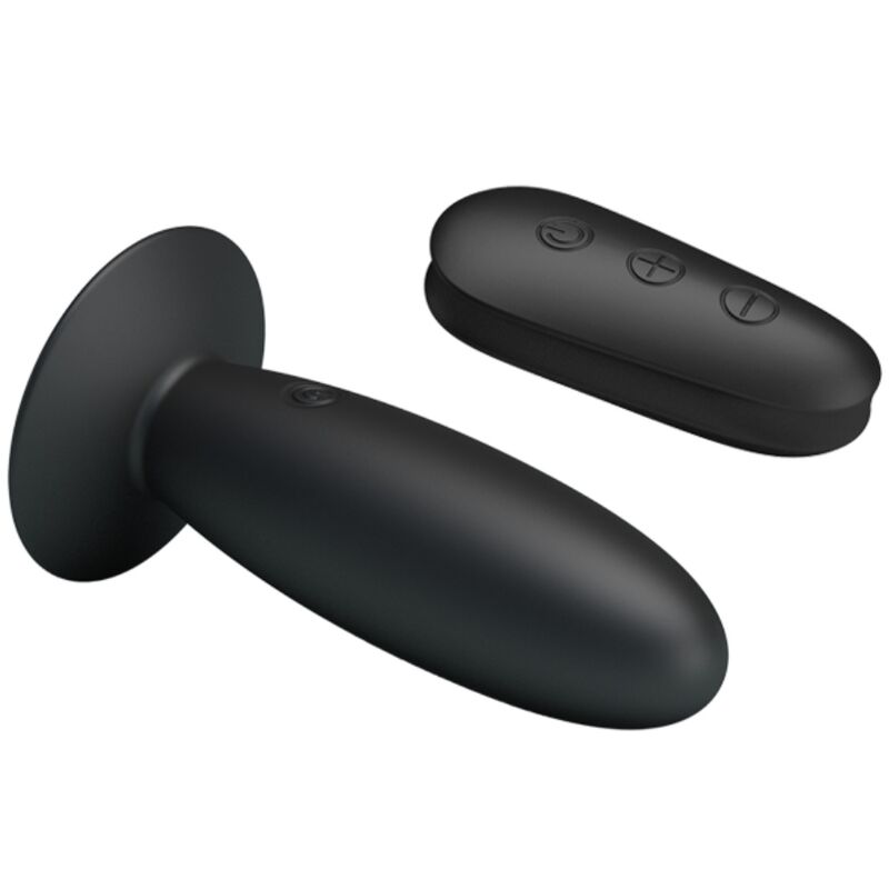 MR PLAY - BLACK VIBRATING ANAL PLUG WITH REMOTE CONTROL