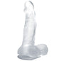 BAILE - DILDO REALISTICO CON VENTOSA Y TESTICULOS 16.7 CM TRANSPARENTE