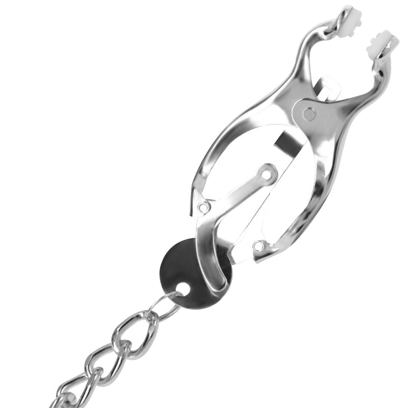 DARKNESS - METAL NIPPLE CLAMP WITH CHAIN