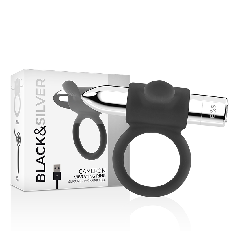 BLACK&amp;SILVER - CAMERON RECHARGEABLE RING SILVER