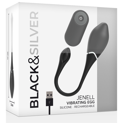 BLACK&amp;SILVER - JENELL RECHARGEABLE VIBRATING EGG