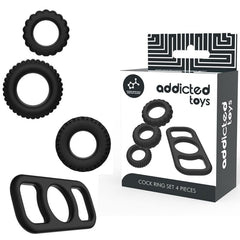 ADDICTED TOYS - SET OF 4 SILICONE PENIS RINGS