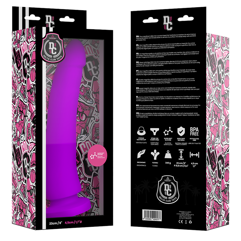 DELTA CLUB - LILAC DILDO TOYS MEDICAL SILICONE 23 CM -O- 4.5 CM