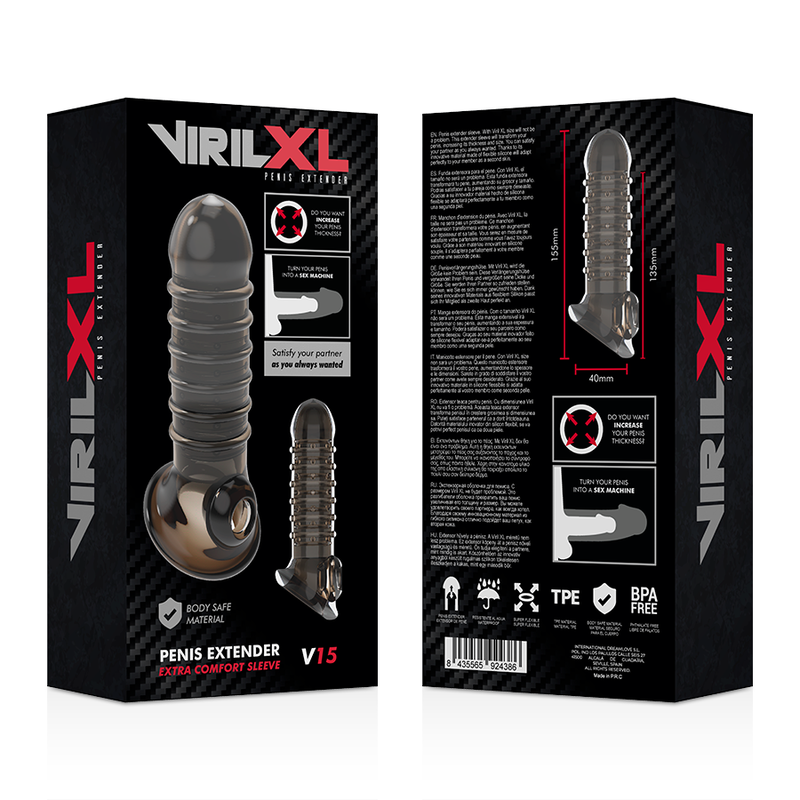 VIRILXL - PENIS EXTENSION AND SLEEVE V15 BLACK