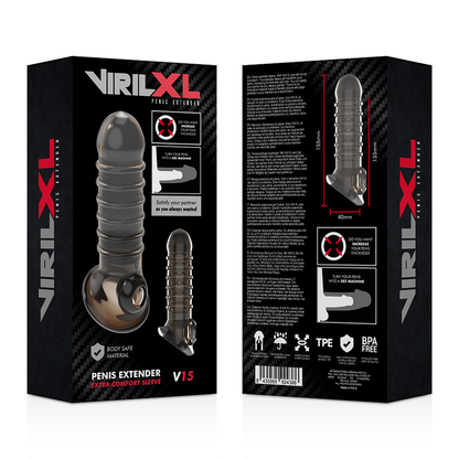 VIRILXL - PENIS EXTENSION AND SLEEVE V15 BLACK