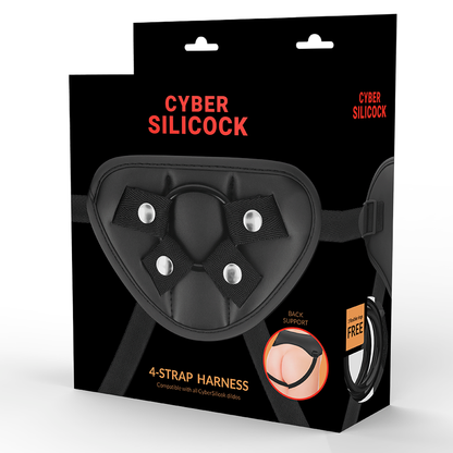 CYBER SILICOCK - HARNESS WITH 3 SILICONE RINGS