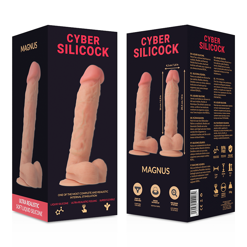 CYBER SILICOCK - MAGNUS REALISTIC LIQUID SILICONE 20.5 CM -O- 4.1 CM